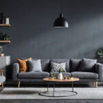 Grey Scandinavian Living Room-10