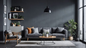 Grey Scandinavian Living Room-10