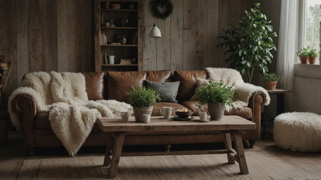 Warm Scandinavian Living Room 08