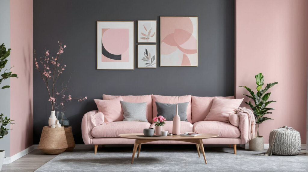 pink and Grey Scandinavian Living Room-01