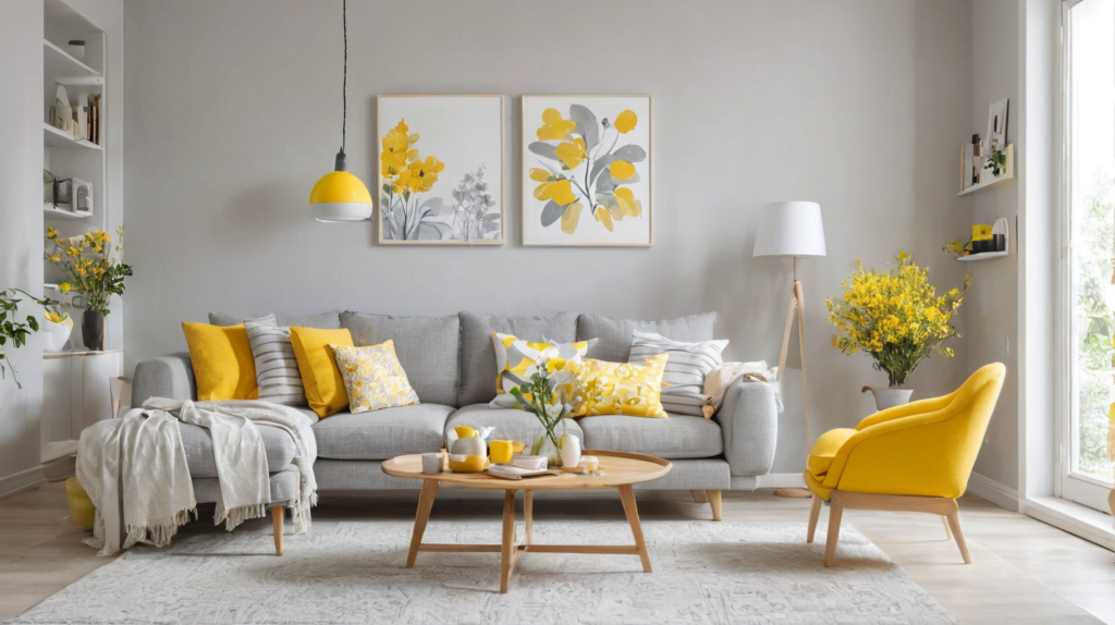 yellow and Grey Scandinavian Living Room-01